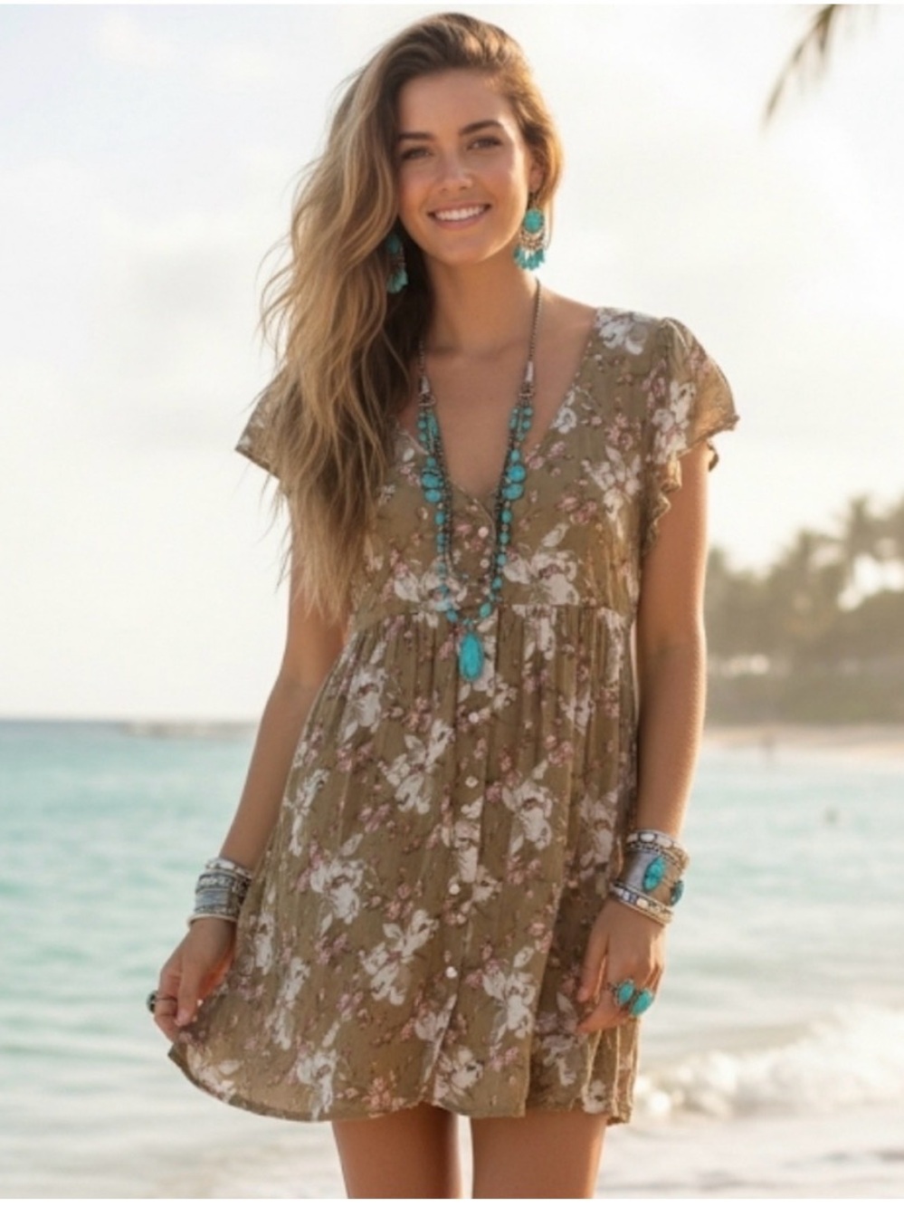 Ralph Lauren Denim & Supply Floral Vintage Inspired Babydoll Dress Size M